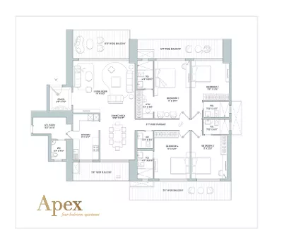 3.5BHK Floor Plan of Trehan IRIS Omara